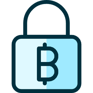 Crypto Currency Bitcoin Lock Icon from Ultimate Duotone - Free Set