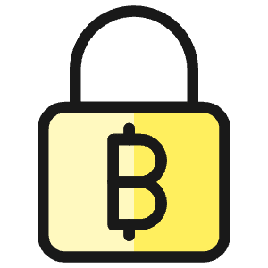 Crypto Currency Bitcoin Lock Icon from Ultimate Colors - Free Set