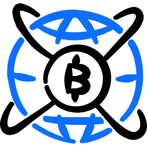 Crypto Currency Bitcoin Network Globe Icon from Freehand Duotone - Free Set