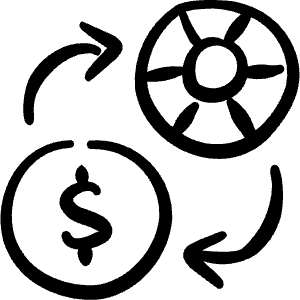 Currency Dollar Chip Icon from Freehand Line - Free Set