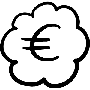 Currency Euro Bubble Icon from Freehand Line - Free Set