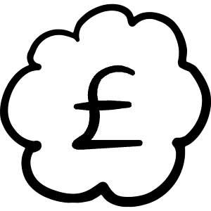 Currency Pound Bubble Icon from Freehand Line - Free Set