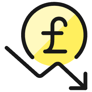 Currency Pound Decrease Icon from Ultimate Colors - Free Set
