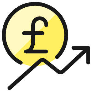 Currency Pound Increase Icon from Ultimate Colors - Free Set