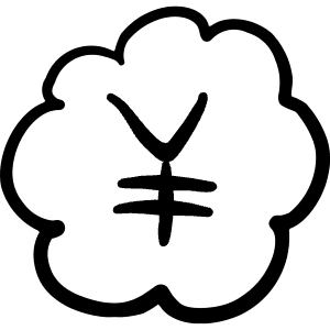 Currency Yen Bubble Icon from Freehand Line - Free Set