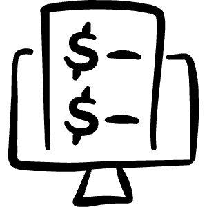 Modern Payment Desktop Transaction Icon from Freehand Line - Free Set