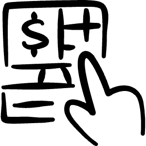 Modern Payment Self Checkout Touch Icon from Freehand Line - Free Set