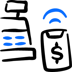 Modern Payment Wireless Smartphone Icon from Freehand Duotone - Free Set
