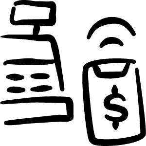 Modern Payment Wireless Smartphone Icon from Freehand - Free Set