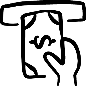 Money Atm Withdraw Icon from Freehand Line - Free Set