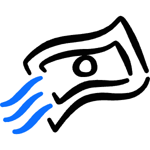 Money Bill Fly Icon from Freehand Duotone - Free Set