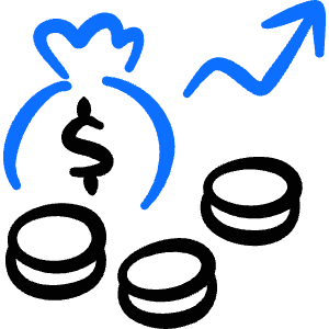 Saving Bag Increase Icon from Freehand Duotone - Free Set