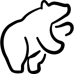 Saving Bear Market Icon from Freehand Line - Free Set