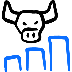Saving Bull Market Graph Bars Icon from Freehand Duotone - Free Set