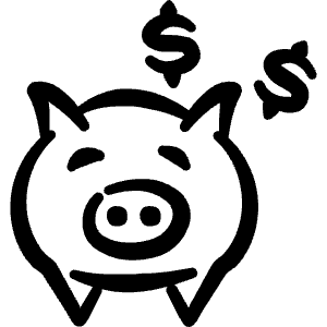 Saving Piggy Bank Icon from Freehand Line - Free Set