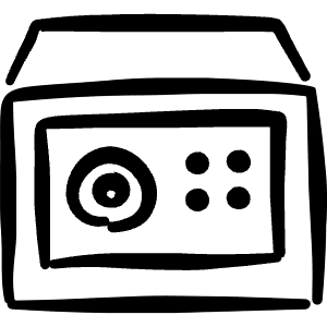 Saving Safe Icon from Freehand Line - Free Set
