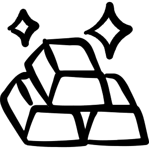 Wealth Gold Bars Icon from Freehand Line - Free Set