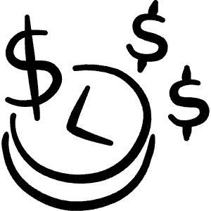 Wealth Time Money Icon from Freehand Line - Free Set