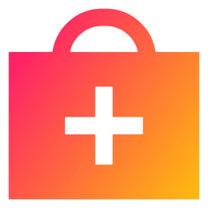 Bag Suitcase Add Plus Icon from Sharp Gradient- Free Set