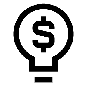 Business Idea Money Icon from Sharp Line - Free Set