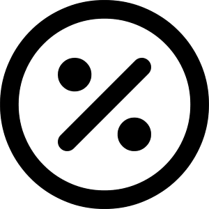 Discount Percent Circle Icon from Core Remix - Free Set
