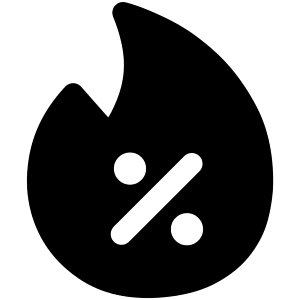 Discount Percent Fire Icon from Core Solid - Free Set