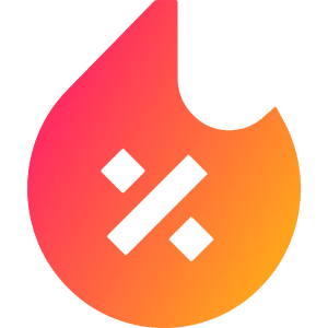 Discount Percent Fire Icon from Sharp Gradient- Free Set