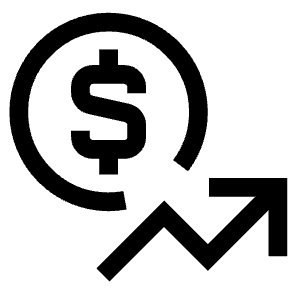 Dollar Increase Icon from Sharp Line - Free Set