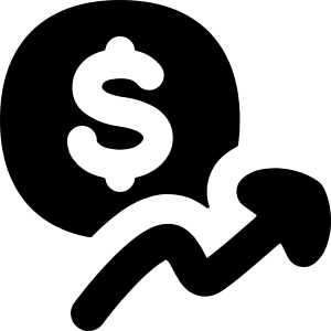 Dollar Increase Icon from Flex Solid - Free Set