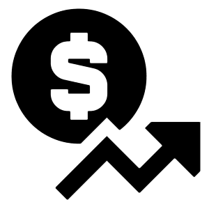 Dollar Increase Icon from Sharp Solid - Free Set