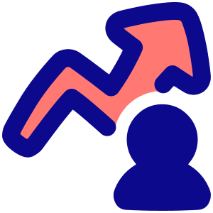 Graph Arrow User Increase Icon from Plump Pop - Free Set