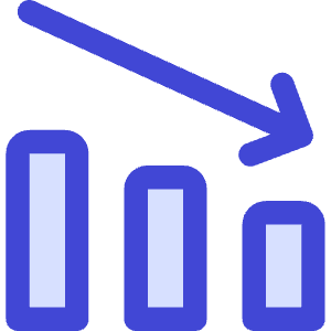 Graph Bar Decrease Icon from Core Duo - Free Set