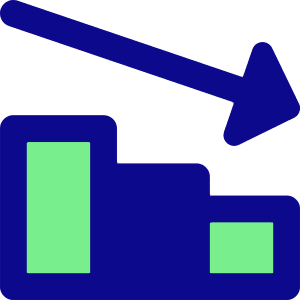 Graph Bar Decrease Icon from Core Pop - Free Set