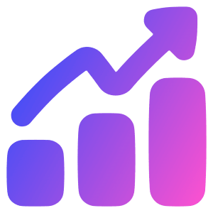 Graph Bar Increase Icon from Plump Gradient - Free Set