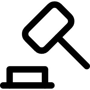 Justice Hammer Icon from Core Line - Free Set