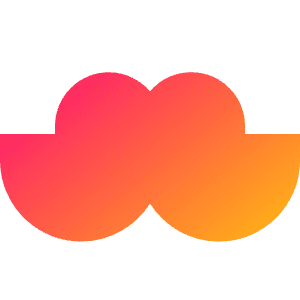 Moustache Icon from Sharp Gradient- Free Set