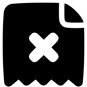 Receipt Cross Icon from Plump Solid - Free Set
