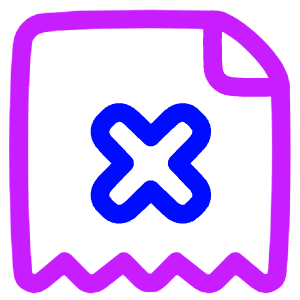 Receipt Cross Icon from Plump Neon - Free Set