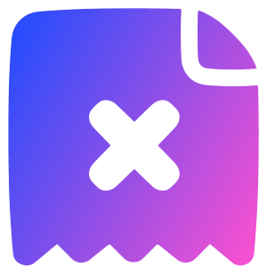 Receipt Cross Icon from Plump Gradient - Free Set