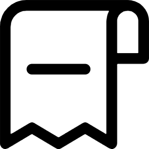 Receipt Subtract Icon from Core Line - Free Set