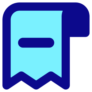 Receipt Subtract Icon from Core Pop - Free Set