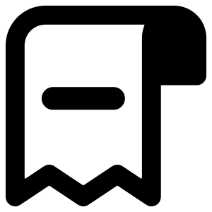 Receipt Subtract Icon from Core Remix - Free Set