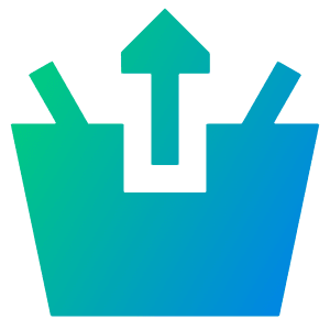 Shopping Basket Remove Icon from Sharp Gradient- Free Set