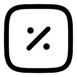 Sale Square Icon from Solar Linear Set