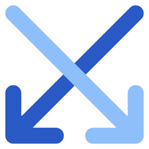 Line Arrow Crossover Down Icon from Core Flat Set