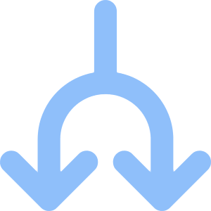 Line Arrow Split Down 1 Icon from Core Flat Set