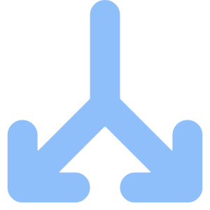 Line Arrow Split Vertical Down 2 Icon from Core Flat Set