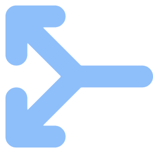 Line Arrow Split Vertical Left 2 Icon from Core Flat Set