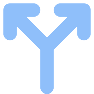 Line Arrow Split Vertical Up 2 Icon from Core Flat Set