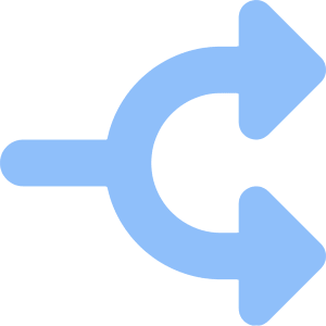 Triangle Arrow Split Right 1 Icon from Core Flat Set